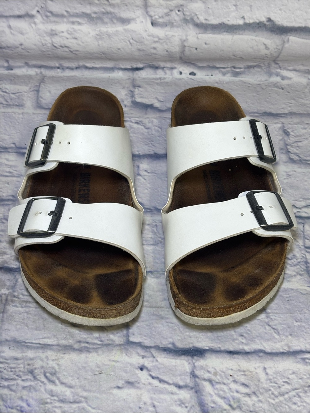 Birkenstock Arizona Birko-Flor Sandals in White Size EU 41 US W 10 M 8 Narrow